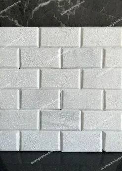 Đá ốp tường băm trắng sữa 10x20 - Quangminhstone