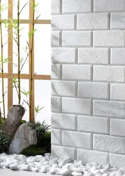 Đá ốp tường băm trắng sữa 10x20 - Quangminhstone