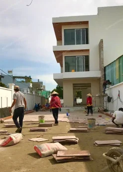 Đá Đỏ Bình Định Khò Nhám Lát Sân 30x60 - quang minh stone 3