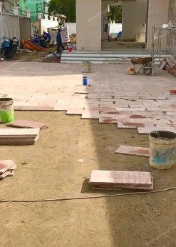 Đá Đỏ Bình Định Khò Nhám Lát Sân 30x60 - quang minh stone 4
