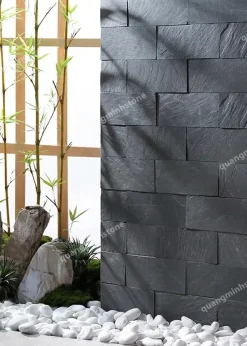 Đá chẻ đen Ấn 10x20 ốp tường - Quang Minh Stone 3