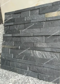 Đá ghép đen Ấn ốp tường 10x50