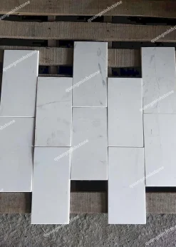 Đá mài bóng trắng ngà ốp tường 10x20 - Quang Minh Stone 3
