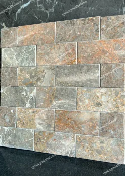 Đá mài bóng vàng dăm kết 10x20 ốp tường - quang minh stone 2