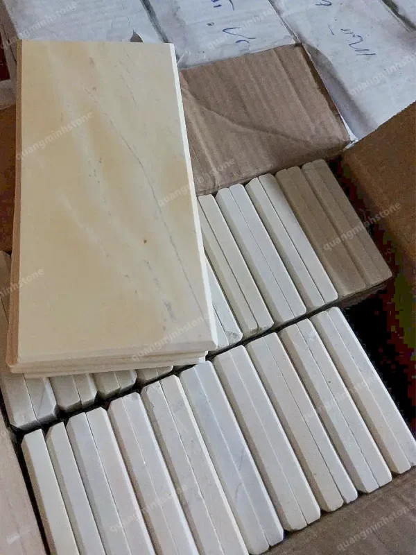 Đá mài bóng vàng ốp tường 10x20 - Quang Minh Stone 5