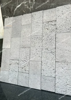 Đá ong xám 10x20 ốp tường kiểu dọc - Quang Minh Stone 2