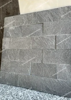 Đá ốp tường 10x20 màu đen xếp ngang - Quang Minh Stone 2