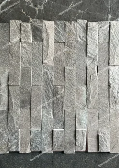 Đá ốp tường 5x20 màu đen kiểu xếp dọc - Quang Minh Stone 1