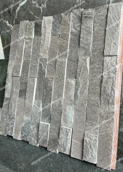 Đá ốp tường 5x20 màu đen kiểu xếp dọc - Quang Minh Stone 2