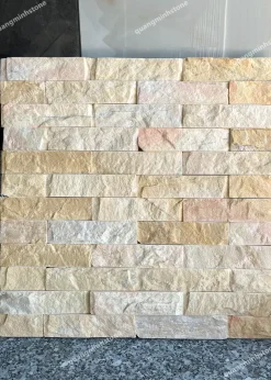 Đá ốp tường bóc vàng 5x20 - Quang Minh Stone 1