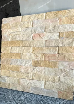Đá ốp tường bóc vàng 5x20 - Quang Minh Stone 2
