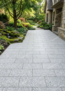 Đá trắng suối lau khò nhám lát sân 30x60 - quang minh stone 4