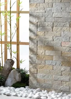 Đá ốp tường bóc vàng 5x20 - Quang Minh Stone 3