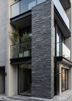 Đá ghép đen Ấn ốp tường 10x50