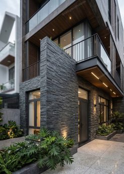 Đá ghép đen Ấn ốp tường 10x50