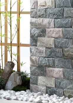 Đá bóc đa sắc ốp tường 10x20 cao cấp - Quang Minh Stone 3