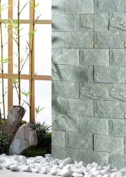 Đá bóc xanh nhập khẩu ốp tường 15x30 - Quang Minh Stone 3