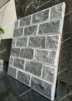 Đá chẻ đen cà viền ốp tường 10x20