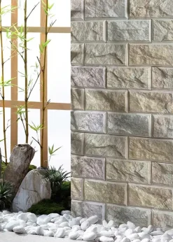 Đá chẻ vàng cà viền ốp tường 10x20