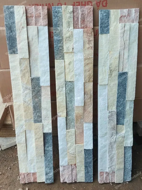 Đá ghép nhiều màu ốp tường 10x50 2