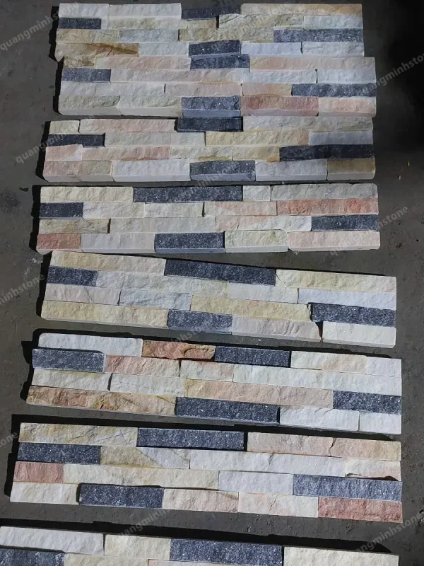 Đá ghép nhiều màu ốp tường 10x50 3