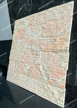 Đá hồng xẻ rãnh ốp tường 10x20 - Quang Minh Stone 1