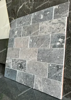 Đá mài bóng đen bông ốp tường 10x20 - Quang Minh Stone 2