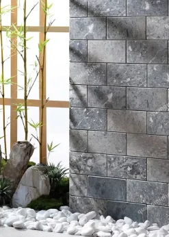 Đá mài bóng đen bông ốp tường 10x20 - Quang Minh Stone 3