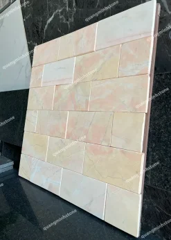 Đá mài bóng hồng ốp tường 10x20 - Quang Minh Stone 2