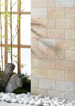 Đá mài bóng hồng ốp tường 10x20 - Quang Minh Stone 3