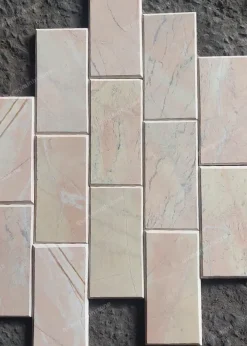 Đá mài bóng hồng ốp tường 10x20 - Quang Minh Stone 4
