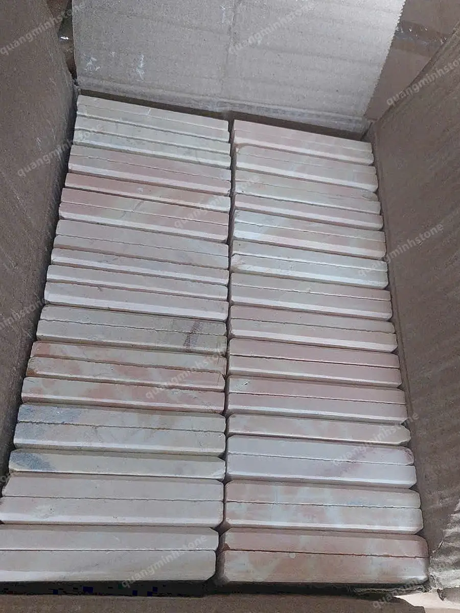 Đá mài bóng hồng ốp tường 10x20 - Quang Minh Stone 6