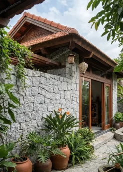 Alternative view of Đá Rối Trắng Mè Ốp Tường