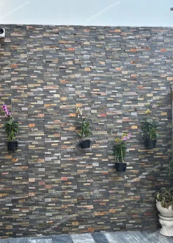 Đá Ghép Nâu Đen Ốp Tường 10x50 - quang minh stone 3