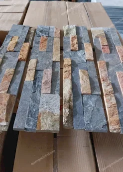 Đá Ghép Nâu Đen Ốp Tường 10x50 - quang minh stone 4
