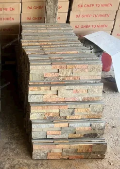 Đá Ghép Nâu Ốp Tường 10x50 - quang minh stone 5