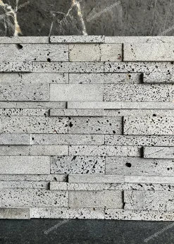 Đá Ghép Ong Xám Ốp Tường 10x50 - quang minh stone 1