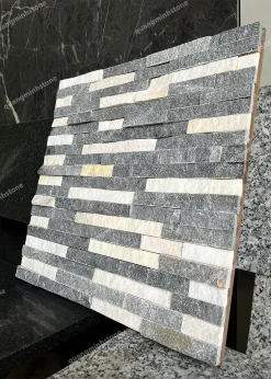Đá ghép đen trắng Ốp Tường 10x50 - quang minh stone 2