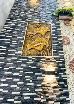 Đá ghép đen trắng Ốp Tường 10x50 - quang minh stone 3