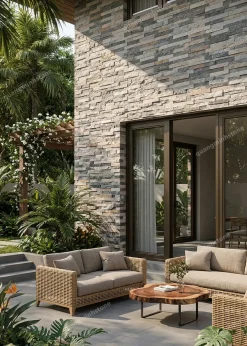 Đá chẻ vân gỗ Ốp Tường 5x30cm - Quang Minh Stone 3
