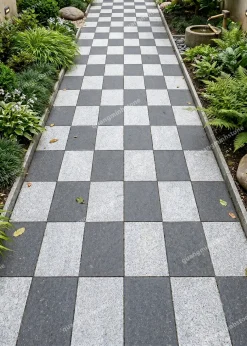 Đá granite xám và đen Lát Sân 30x60 - quang minh stone 3