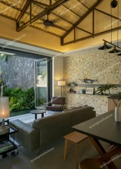 Đá rối vàng nghệ Ốp Tường - Quang Minh Stone 4