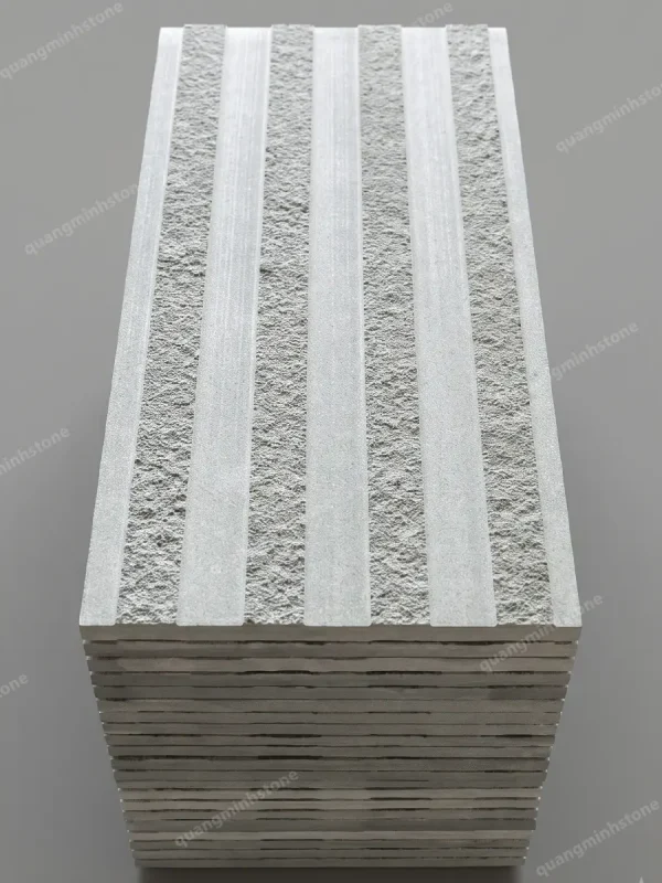Đá bazan xám xanh khò nhám chia 4 rãnh Lót Ram Dốc 30x60 - quang minh stone 2