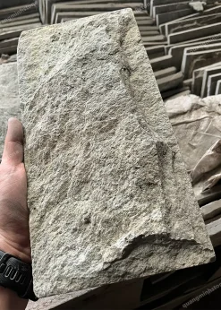Đá bóc xanh cốm 15x30 Ốp Tường - Quang minh stone 3