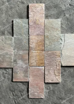 Đá chẻ hồng 15x30 Ốp Tường - Quang Minh Stone 3