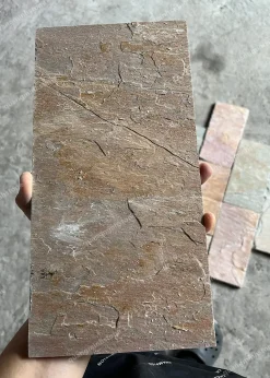 Đá chẻ hồng 15x30 Ốp Tường - Quang Minh Stone 4