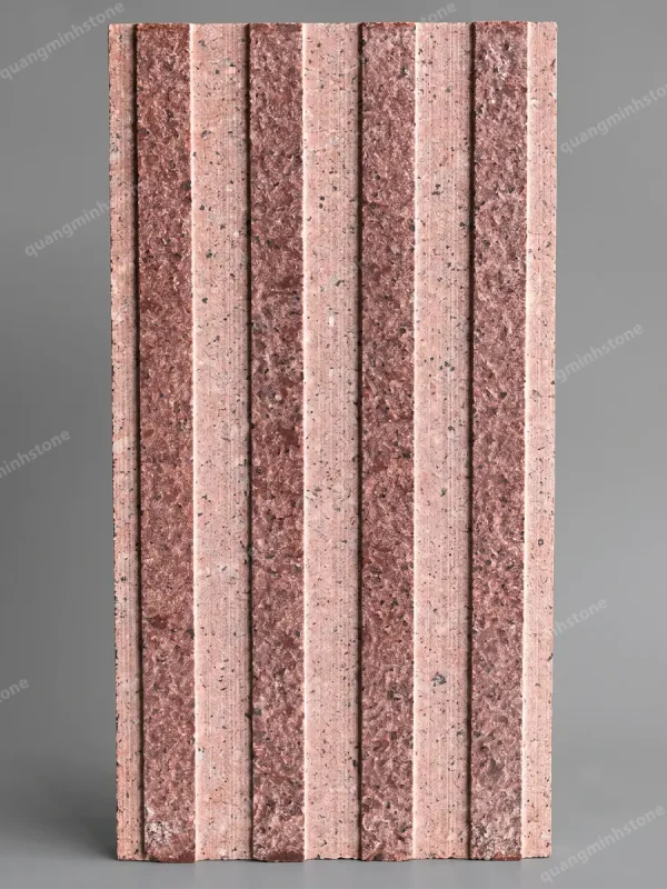 Đá đỏ japan khò nhám chia 4 rãnh Lót Ram Dốc 30x60 - quang minh stone 1