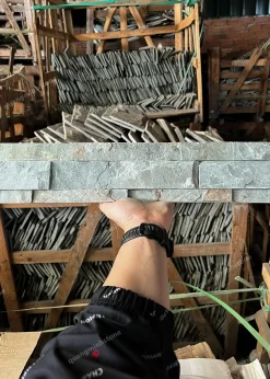 Đá ghép xanh HD 10x50 Ốp Tường - quang minh stone 1