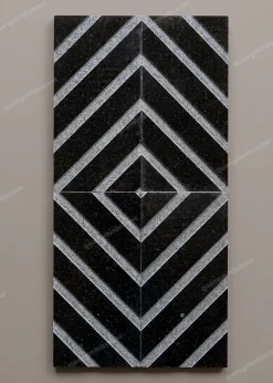 Đá granite đen bóng chia rãnh chéo Lót Ram Dốc 30x60 - quang minh stone 1