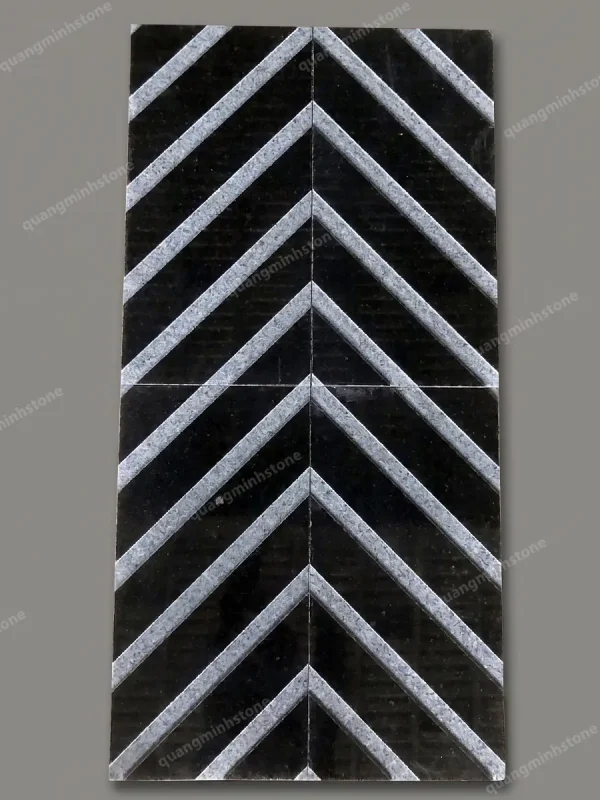 Đá granite đen bóng chia rãnh chéo Lót Ram Dốc 30x60 - quang minh stone 3